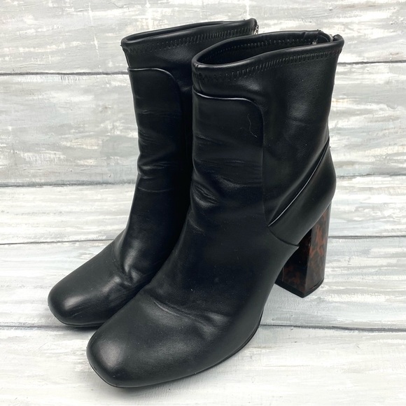 Charles by Charles David Black Chunky Block Heel Boots Trudy Ankle Boot 7.5M - Picture 4 of 16